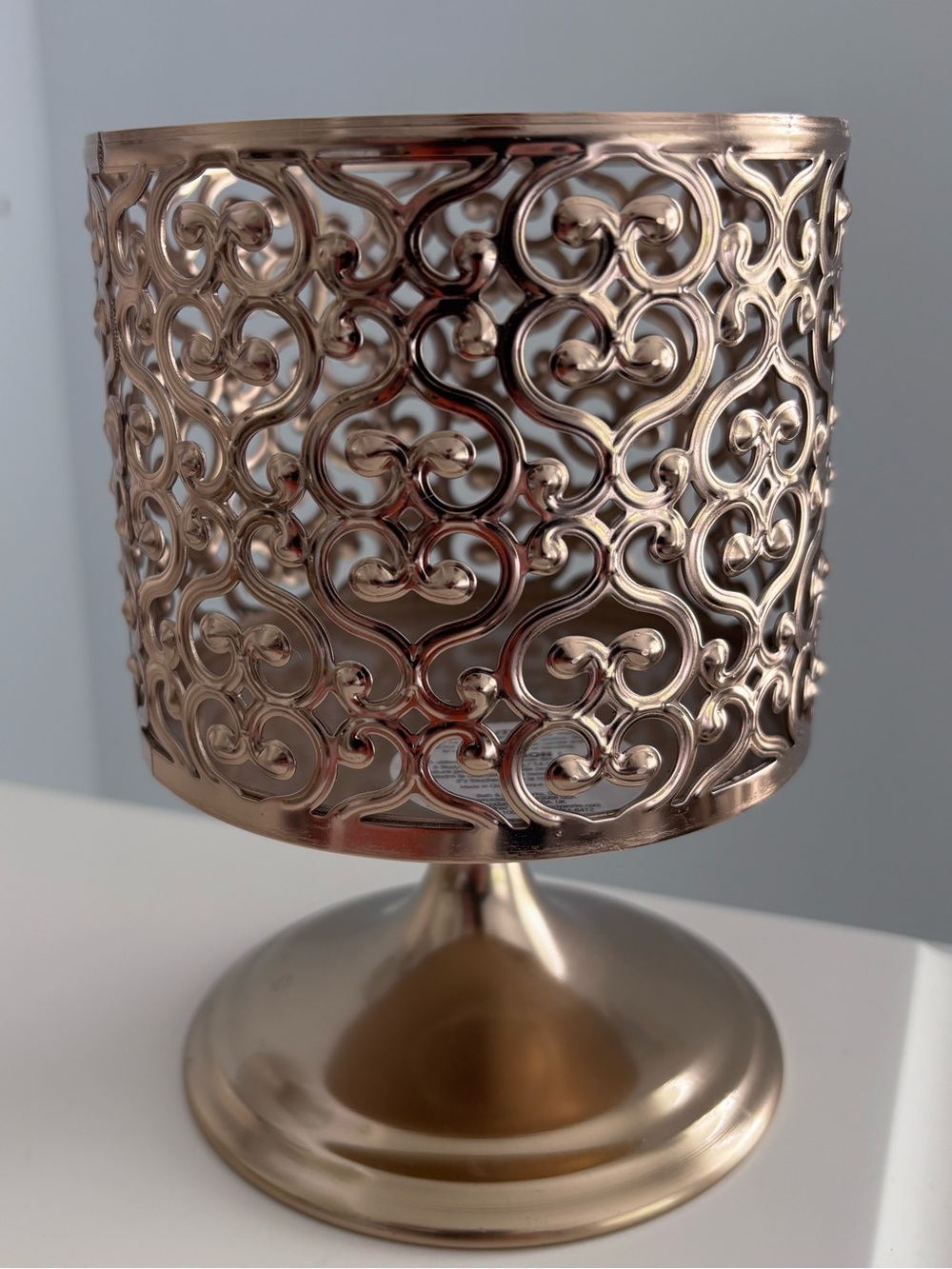 Bath & Body Works Rose Gold Filigree Candle Holder